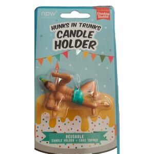 Hunks In Trunks Candle Holder New Party Birthday Bachelorette Gag Cake Funny